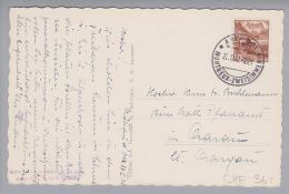 Heimat Bahnlinie Montreux-Zweisimmen 1942-06-27 L221 Chateau D'Oex Nach Aarau Auf PK - Storia Postale