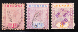 Grenada 1895-99 Queen Victoria 3v Used - Grenada (...-1974)