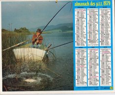 CALENDRIER P T  T GERS 1979 ) CHASSEUR ET PECHEUR  6 TRES BON ETAT6 PHOTO CHANTELAT - Tamaño Grande : 1971-80