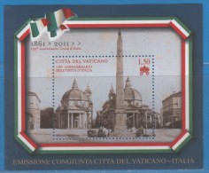 VATICANO -  150° Unità D'Italia, Congiunta Con Italia. - Ungebraucht
