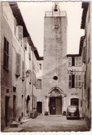 CPSM   06     BIOT   1960       L EGLISE LA MAIRIE       VOITURE IMMATRICULATION  669 CR 06 - Biot