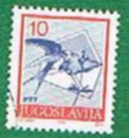 JUGOSLAVIA (YUGOSLAVIA)   -  SG 2597 - 1990 / POSTAL SERVICES. BIRDS (SWALLOW)   10 D.   -   USED - Usados