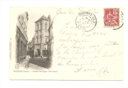 Cp, 86, Poitiers, Clocher De L'Eglise St-Porchaire, Voyagée 1901 - Poitiers