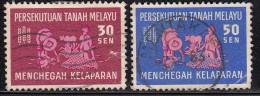 Malaysia Used 1963, 2v Freedom From Hunger. Food, Agriculture, Cow, Fish, Farm, - Federation Of Malaya