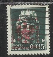 OCCUPAZIONE ITALIANA ITALY OVERPRINTED SOPRASTAMPATO ITALIA 1944 LUBIANA TEDESCA GERMAN OCCUPATION CENT.15c USATO USED - Occup. Tedesca: Lubiana