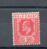 Cote D'or. Georges V. 1d Rouge - Costa De Oro (...-1957)