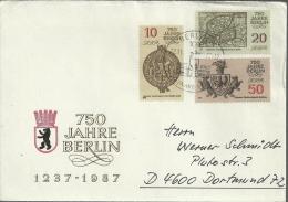 ALEMANIA DDR  CC  750 AÑOS BERLIN MAPA ESCUDO HERALDICA - Enveloppes