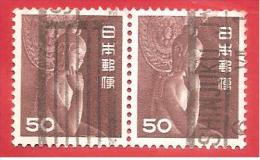 GIAPPONE - JAPAN - COPPIA USATO - 1952 - Upper Part Of The Seated Kannon (mid 7th Century) - 50 ¥ - Michel JP 584 - Oblitérés
