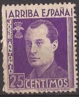FET37-LM096TLN.Espagne.Spain.España.JOSE ANTONIO PRIMO DE RIBERA.Falange.1938. (Galvez 37*)en Nuevo.RARO - Emisiones Nacionalistas