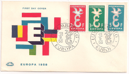 Luxembourg - 1958 - Premier Jour, Oblitération Spéciale, Europa, 13-9-58 - 1958