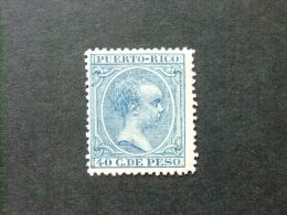 PUERTO RICO Año 1891 - 1892  -- Edifil Nº 99 * MH - Azul  - ALFONSO XIII -- Yvert & Tellier Nº 99 * MH - Puerto Rico