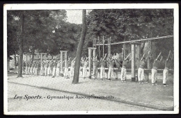 CPA ANCIENNE- FRANCE- GYMNASTIQUE MILITAIRE- EXERCICE D'ASSOUPLISSEMENT- TRES BELLE ANIMATION GROS PLAN- - Gymnastique