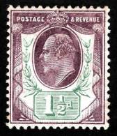 GREAT BRITAIN 1902 EDWARD VII 1-1/2d MH HR VF OG SC# 129/SG#224 CV£40,00 (DEB01) - Nuovi