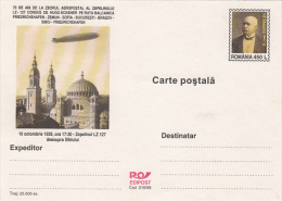 ZEPPELIN, FLYING OVER SIBIU, PC STATIONERY, ENTIERE POSTAUX, 1999, ROMANIA - Zeppelins