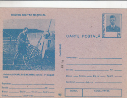 PLANES, CHARLES LINDBERG AT CLUJ, PILOT, PC STATIONERY, ENTIERE POSTAUX, 1993, ROMANIA - Zeppelins