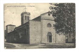 Cp, 42, Saint-Just-sur-Loire, L'Eglise, Voyagée 1924 ? - Saint Just Saint Rambert
