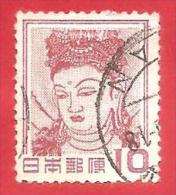 GIAPPONE - JAPAN - USATO - 1951 - DEFINITIVI - Goddess Kannon - 10 ¥  Yen - Michel JP 549 - Gebraucht