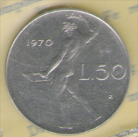 ITALIA 50 LIRE 1970 FDC - 50 Lire