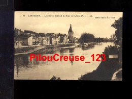 33 Gironde - LIBOURNE - " Le Quai De L'Isle Et La Tour Du Grand Port " - Libourne