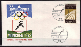 ALLEMAGNE  FDC  Cachet  Ulm Donau 1  Le  26  8  1972   JO 1972  Course  Hand Ball - Balonmano