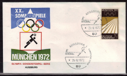 ALLEMAGNE  FDC  Cachet  Augsburg 1  Le  26  8  1972   JO 1972  Course  Hand Ball - Hand-Ball