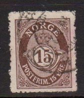 Q689.-.NORWAY  /  NORUEGA  .-. 1893-1908 .-. SCOTT # : 52 - USED .-.  POST HORN - Gebruikt