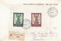 Fdc Vaticano 1956: SAN GIOVANNI Da CAPISTRANO, Raccomandata - Cartas & Documentos