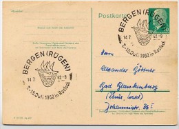 OSTSEEWOCHE BERGEN 1962 Auf Postkarte  DDR P71 - Postcards - Used