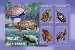 Antigua & Barbuda-2012-TURTLES OF THE CARIBBEAN SHEETLET OF 4 - Schildpadden