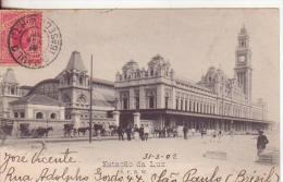 44-Luz-Brazil-Brasile-Stazione Ferroviaria-Gare-Railway Station-Estacao-Animata-v.1902 X Ragusa-Sicilia - Otros