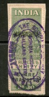 India Fiscal 1964's Rs.30 Share Transfer O/P MAHARASHTRA Revenue Stamp # 2828C - Official Stamps