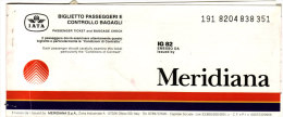 MERIDIANA  /  Ticket _ Biglietto Aereo - Europa