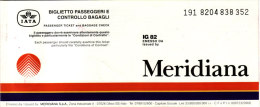 MERIDIANA  /  Ticket _ Biglietto Aereo - Europe