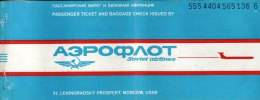 SOVIET AIRTINES   /  Ticket _ Biglietto Aereo - Europe