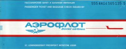 SOVIET AIRTINES   /  Ticket _ Biglietto Aereo - Europa