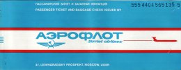 SOVIET AIRTINES   /  Ticket _ Biglietto Aereo - Europe