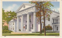 Little Rock AR Arkansas, State War Memorial Building, C1930s Vintage Linen Postcard - Little Rock