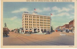 Hot Springs National Park AR Arkansas, Hotel Como Lodging Street Scene, C1930s Vintage Linen Postcard - Hot Springs