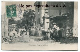 -  Villeneuve ( Basses-Alpes ) Place De La Mairie, Fontaine, La Lessive, Superbe, Rare, écrite, 1907, TBE, Scans. - Autres & Non Classés