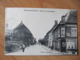 P1 - 59  STEENVOORDE RUE DE POPERINGHE ANIMEE ESTAMINET HOTEL DU FAUCON - Steenvoorde