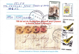 USAGE OF STAMPS IN TRANSYLVANIA, BANAT, BUCOVINA,3 STAMPS ON COVER,COVER STATIONERY,2000, ROMANIA - Briefe U. Dokumente