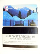 Landscape NOMAD TENTS Mountains Phone Card From KYRGYZSTAN 10un. Alcatel Magnetic Kramds Bank Aeropag - Kirghizistan