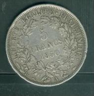 Piece    5   Francs Argent Silver , Année 1850   Atelier A    TB  - Pia6304 - 5 Francs