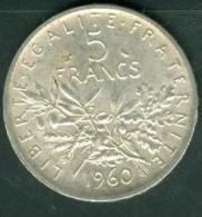 PIECE 5 FRANCS ARGEN T / SILVER   Année 1960   - Pia6403 - 5 Francs