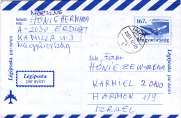 PLANE,POSTAL STATIONERY, 2001,HUNGARY - Covers & Documents