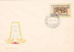 WW I ,MARASTI ,MARASESTI,OITUZ BATTLES,COVER FDC,1967,ROMANIA - 1. Weltkrieg