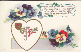 A Gift Of Love - Poem, Bouquets Of Pansies - Valentine's Day