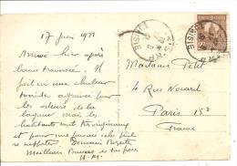 N°Y&T 170  TUNIS   Vers FRANCE  Le   17 AOUT 1931 - Storia Postale