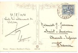 N°Y&T 29   VATICAN Vers FRANCE  Le   31 AOUT1931 - Brieven En Documenten