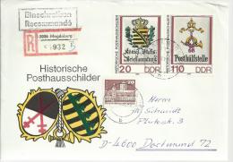 ALEMANIA DDR CC CERTIFICADA X 2 ESCUDOS POSTALES HERALDICA CORREO - Omslagen